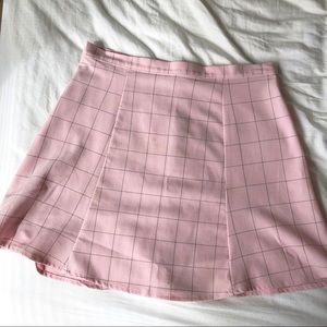 American Apparel baby pink grid skirt